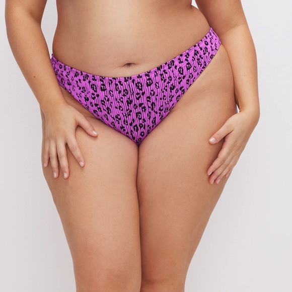 GOOD AMERICAN Purple Leopard Cheeky Bikini Set - Picture 4 of 5